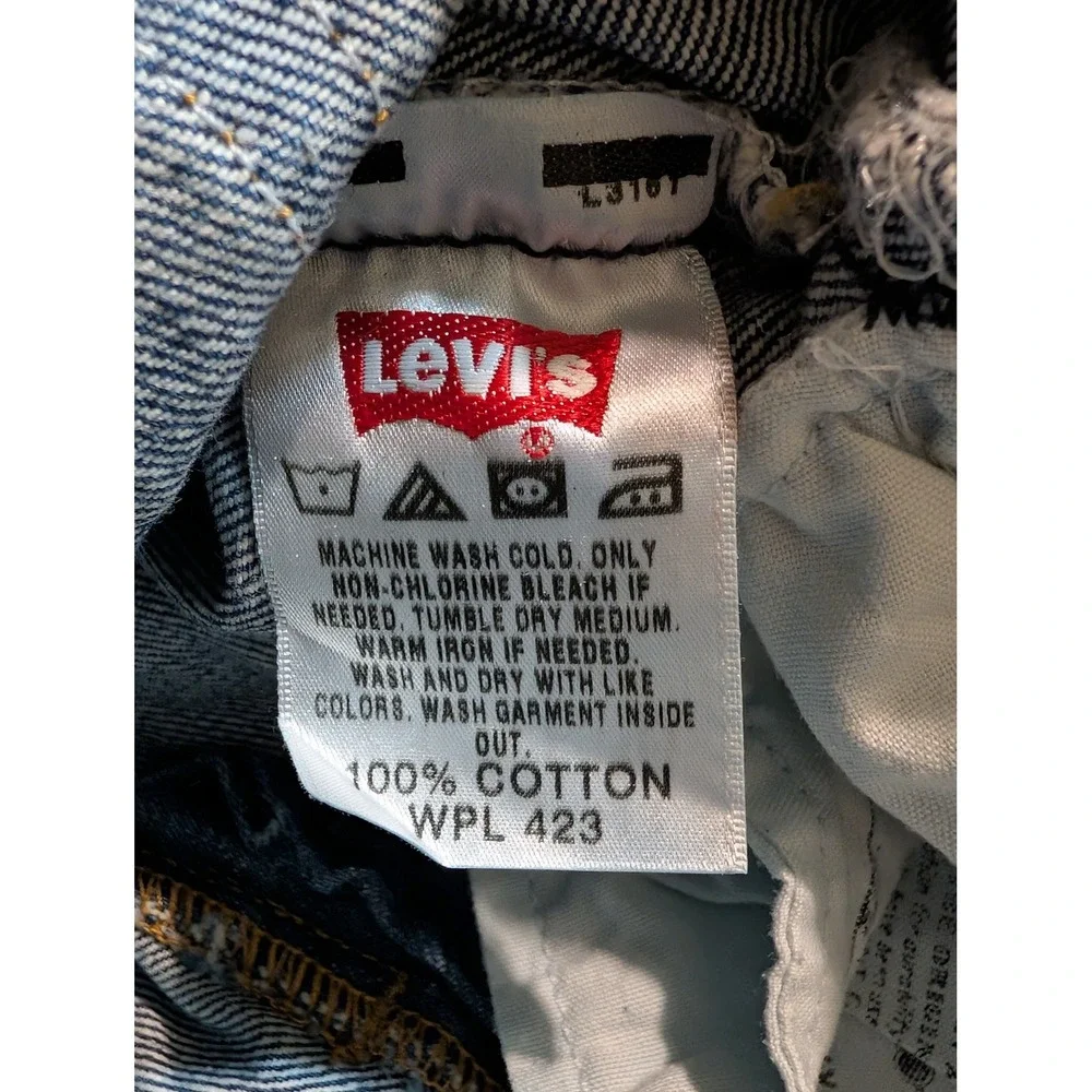 Levis 501 Original Straight Leg Button Fly Blue Denim Jeans Mens W32 L36 Medium